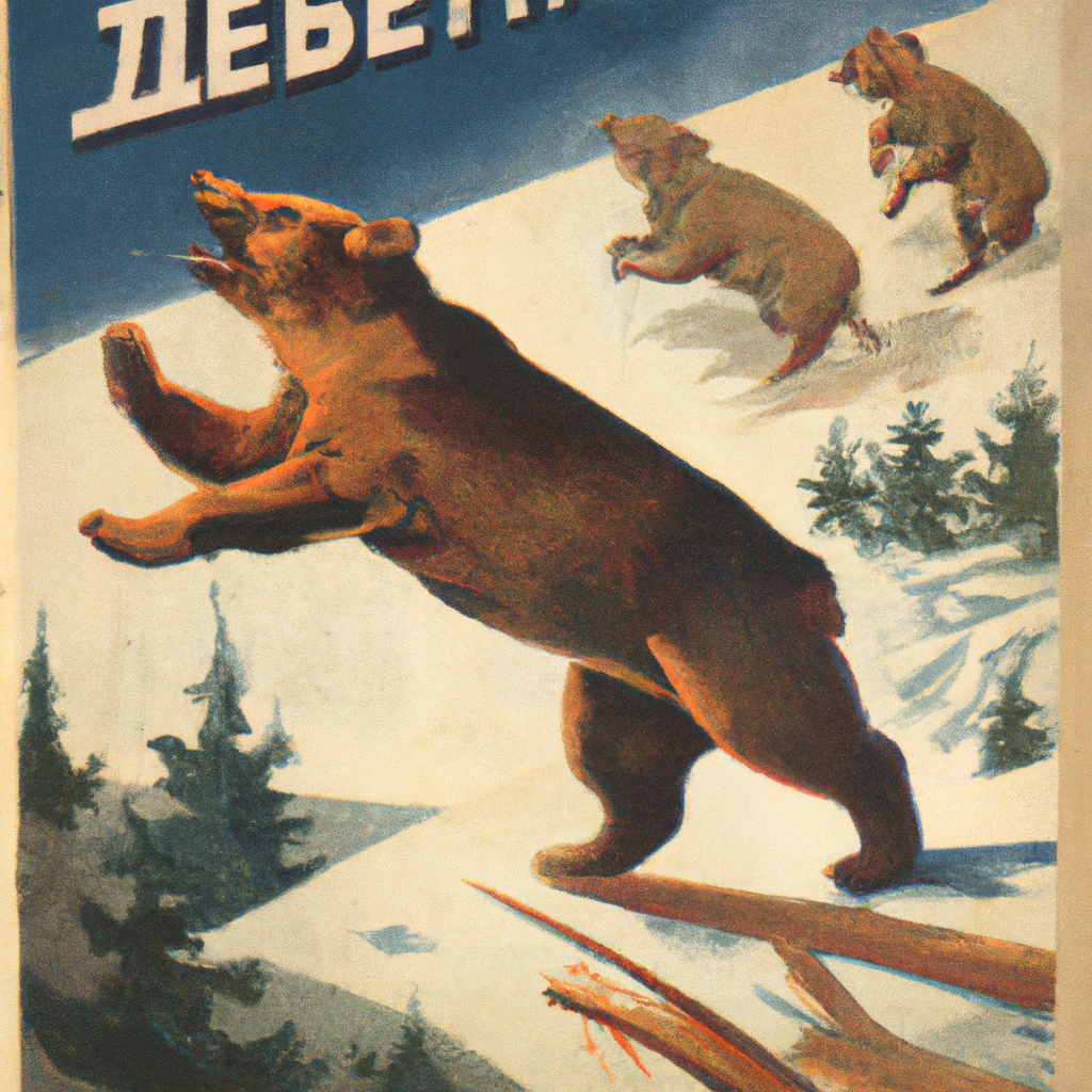 Vintage soviet propaganda posters about bears at war | OpenArt