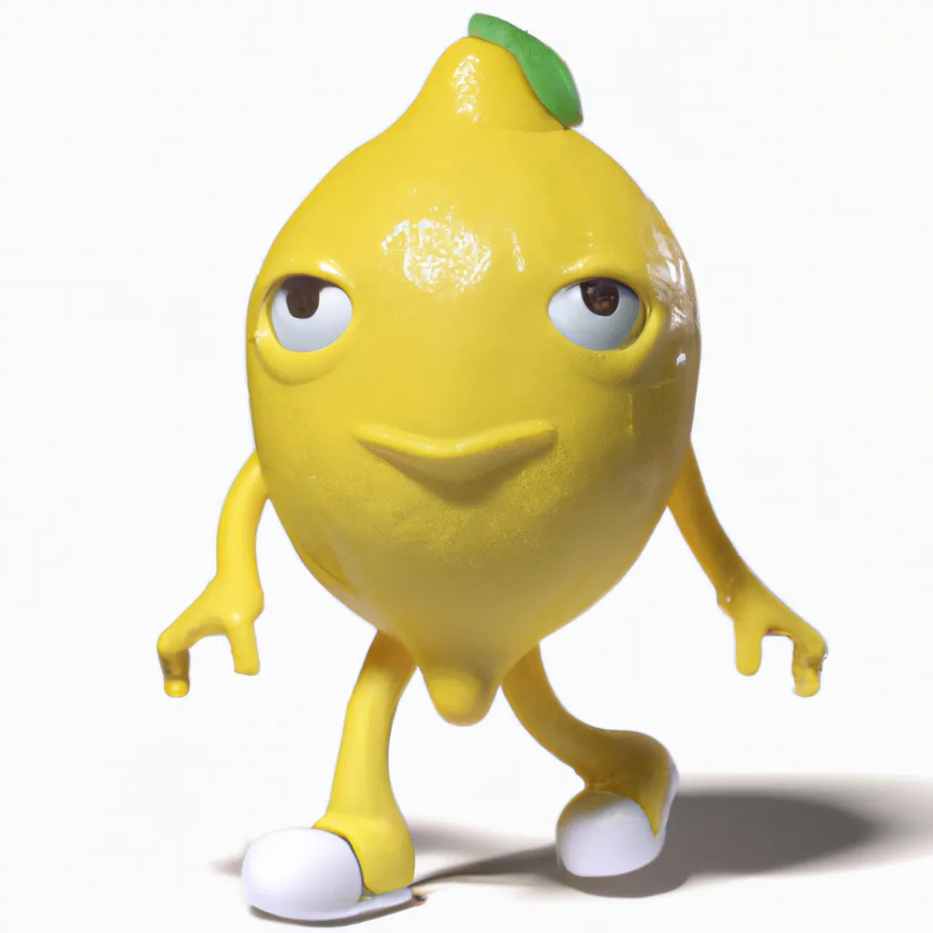 Prompt: Full body 3 d render of a lemon as a funko pop!, four, studio lighting, white background, single body, no shadow, blender, trending on artstation, 8 k, highly detailed