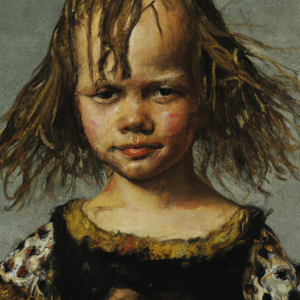 Prompt: Girl With Messy Hair,1625, by Jan Brueghel the Elder