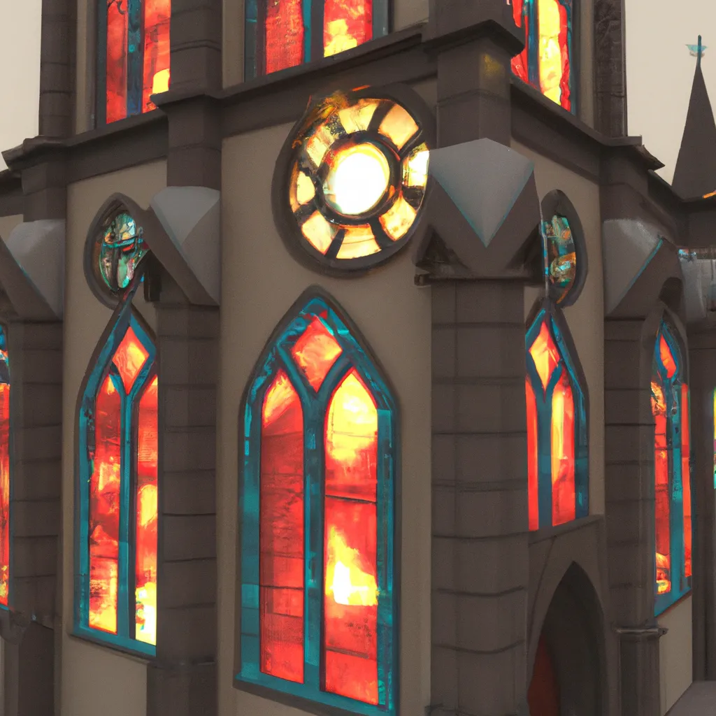 A grand cathedral, towers made of stone bricks, stai... OpenArt