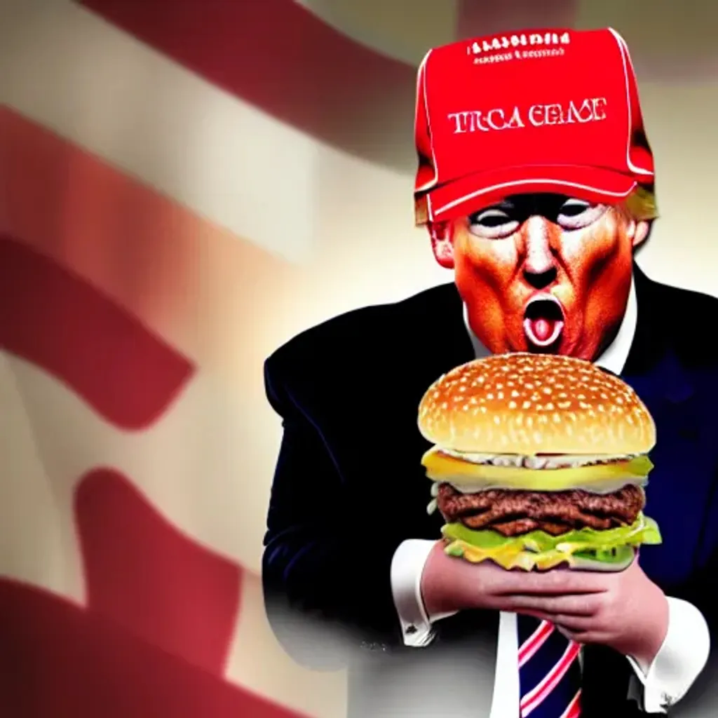 Prompt: Donald Trump eating a Big Mac