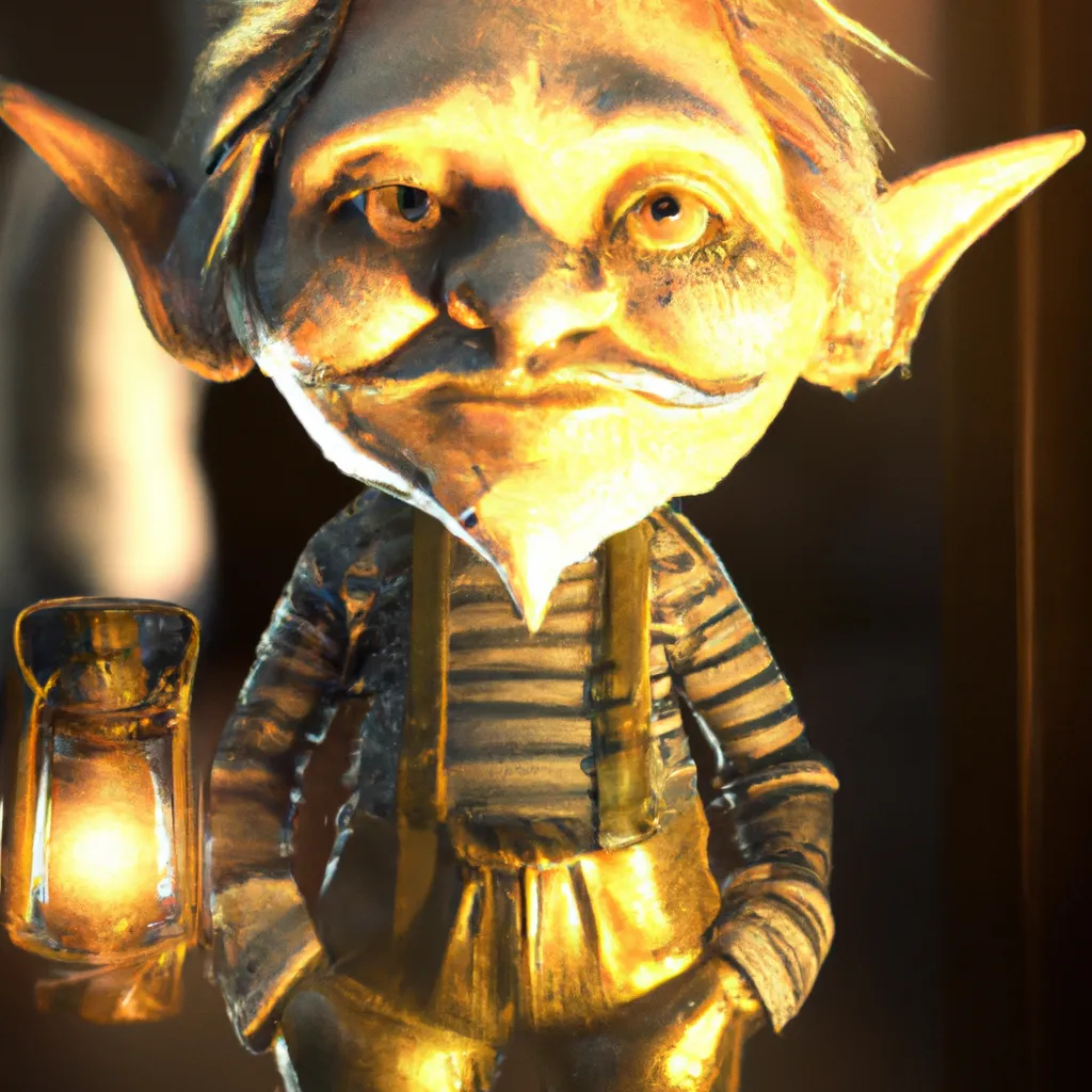 Prompt: Photo of Half gnome half human, magical lantern, smooth 3D render, cute, photorealistic, octane render artstation trending 8k steampunk wlop uhd unreal engine, fiery eyes, golden light, liquid mirror, fantasy, moody bokeh, centered 