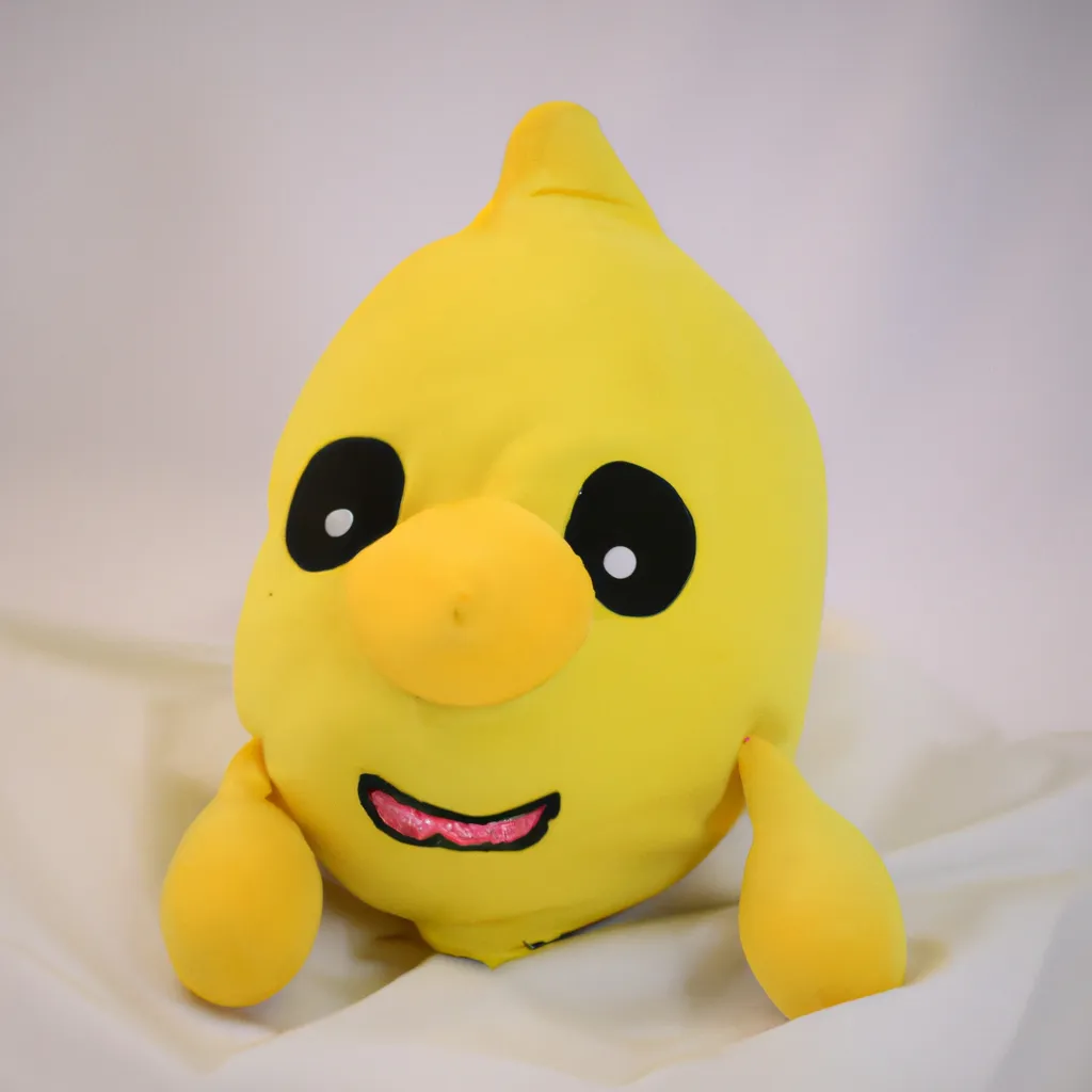Prompt: a lemon character plushy, plush toy lemon