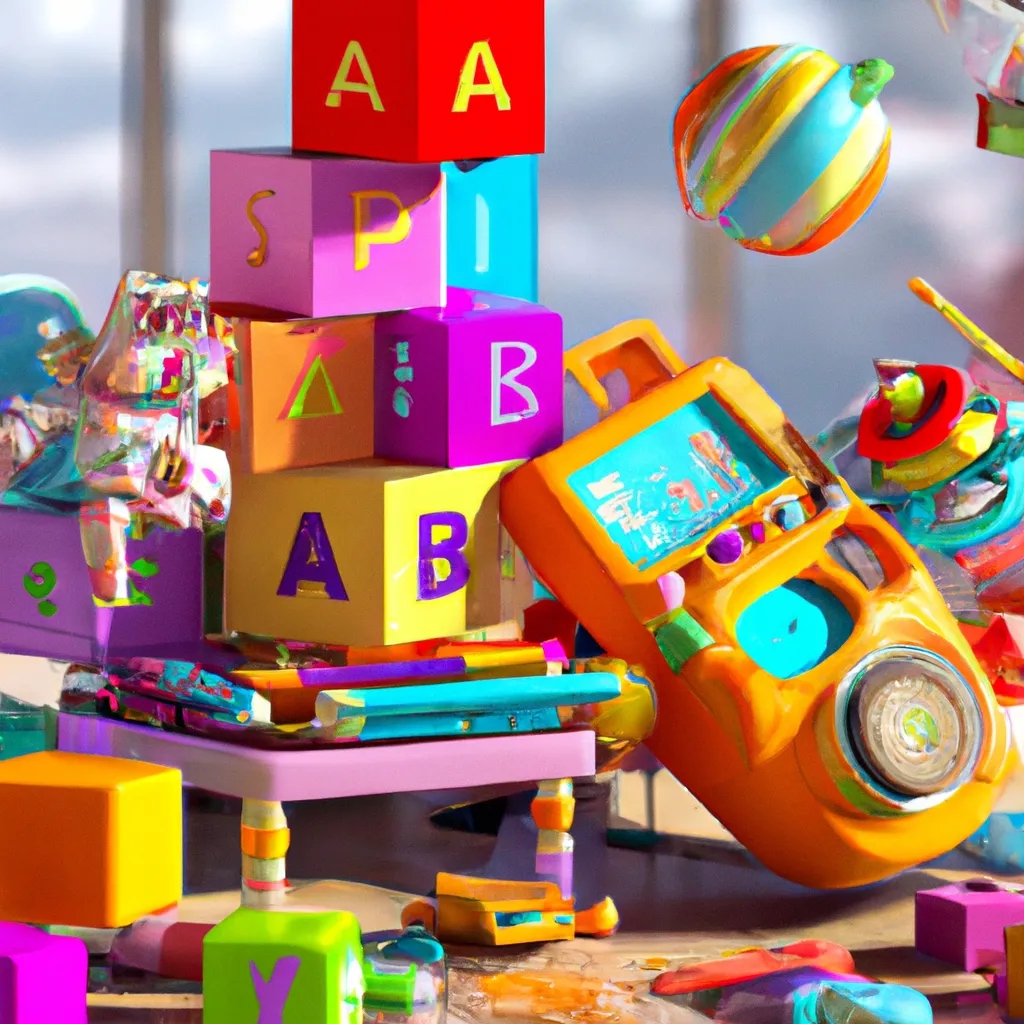 Prompt: Award winning designs of a Advertising flyer-Fisher Price Baby's First Blocks - MultiColor, -crisp, photorealistic, high precision, high quality, high resolution octane render artstation trending 8k steampunk wlop uhd unreal engine, VRay, 3D, alien technology, Use soft color palette. super realistic, super detail, luscious, elegant, gorgeous, Unreal Engine, octane render, 8K, VRAY super realistic 3D, full body with face