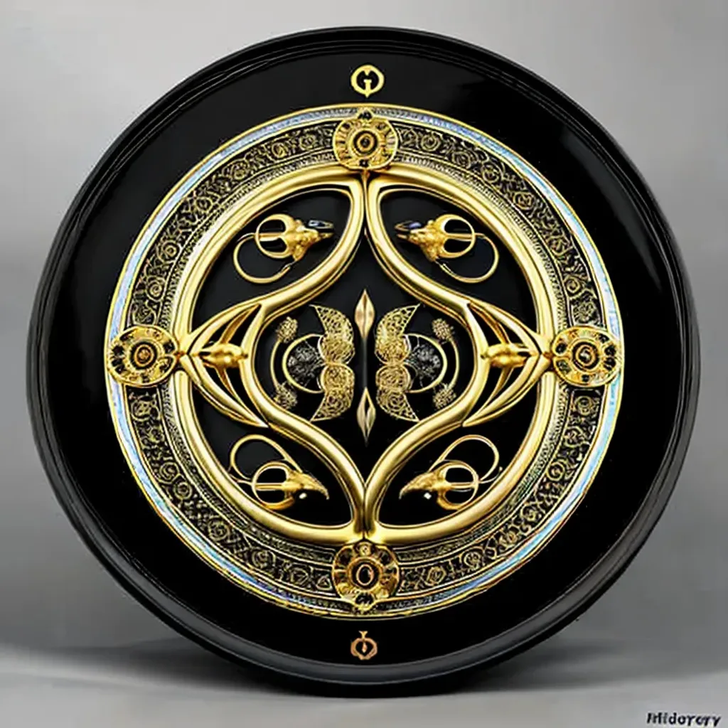 Prompt: black and gold pisces zodiac, (((symmetrical))), 16k, HDR, RTX, insanely detailed and intricate, hypermaximalist, elegant, ornate, hyper realistic, super detailed, intricately ultra realistic, detailed face, medieval, cyberpunk, cyborg, to scale, hyper realistic, cinematic lighting, digital art, concept art, (((midjourney v4 style))), (((Artstation))), engraved, luxury art, silver, leather, carbon, metal, maximum texture, sharp focus, gigapixel, skin pores, hard focus, 3D, raytraced, rendered