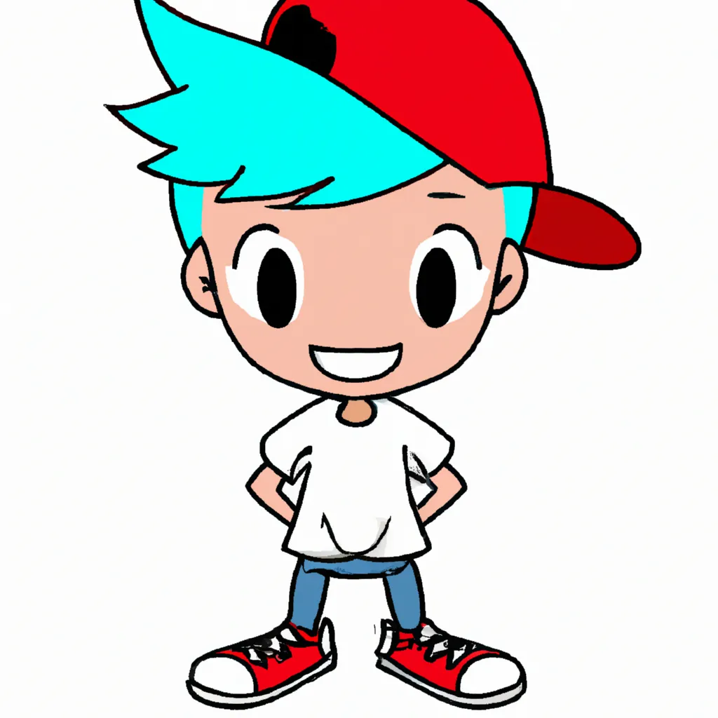 A Cartoon Character Little Boy With Cyan Hair A Bac OpenArt a-cartoon-character-little-boy-with-cyan-hair-a-bac-openart