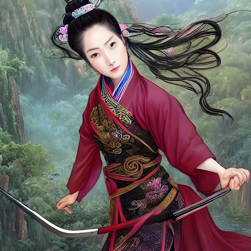 An epic fantasy wuxia illustration portrait of a bea... | OpenArt