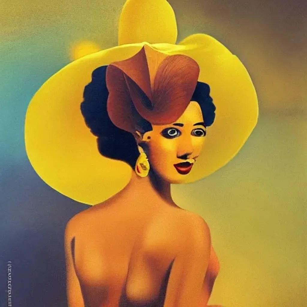 Prompt: The Spanish bride in a yellow dress, by Samuel Adoquve Beautiful, centered,  salsa, samba, mambo,  intricate. realistic. voluminous, harmonious, bold. studio lighting. stylized, meaningful, eye-catching. symbolic. high-fidelity by Dali   