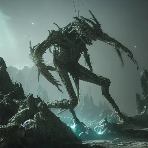 Giant monstrous aliens, volumetric lighting, concept... | OpenArt