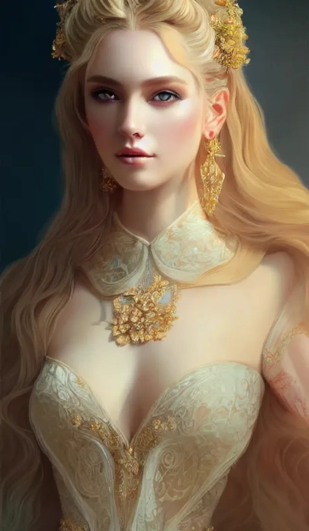 Prompt: a realistic feminine elegant ethereal cat princess with intricately decorated kebaya clothes, blonde balayage wild hair, royal vibe, highly detailed, digital painting, Trending on artstation , HD quality, by artgerm and greg rutkowski and alphonse mucha, dramatic light, octane