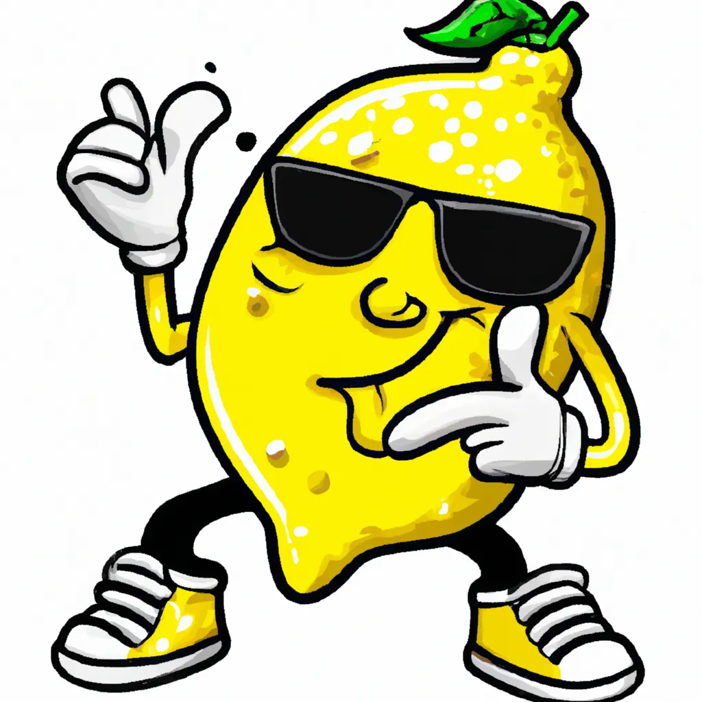 Prompt: a lemon character as funky pop