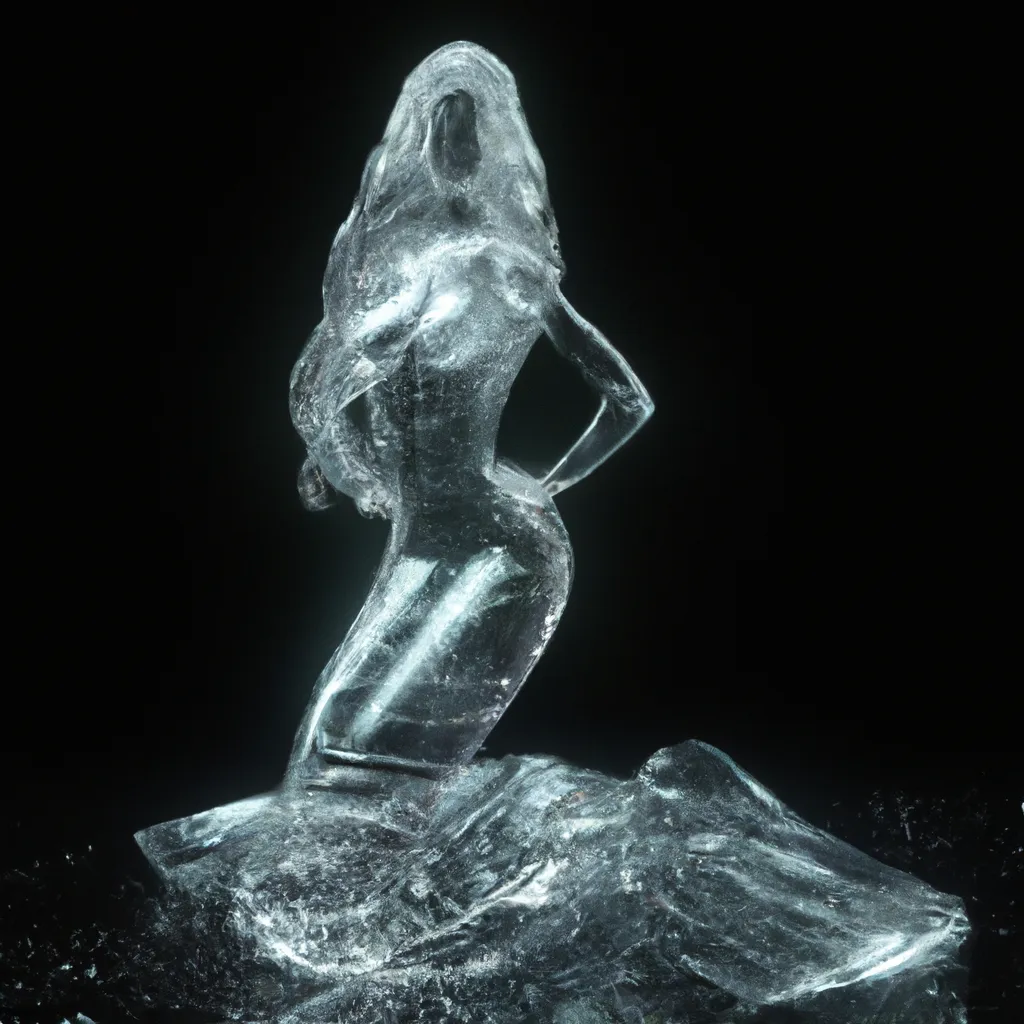 Prompt: a smooth transparent clear crystal body of a beautiful mermaid posing appears to be illuminated by smooth streaks of random lightning bolt in total darkness by Christian W. Staudinger, featured on cg society, perfect composition, black background, darkness, holography, backlight, transparent crystal, chiaroscuro, bioluminescence, opalescent, iridescent, x-ray hologram | 3d octane render | octane lighting | dream fantasy | centered | octane render artstation trending 8k ultra-detailed  | sharp focus golden ratio | Disney Pixar Dreamworks 