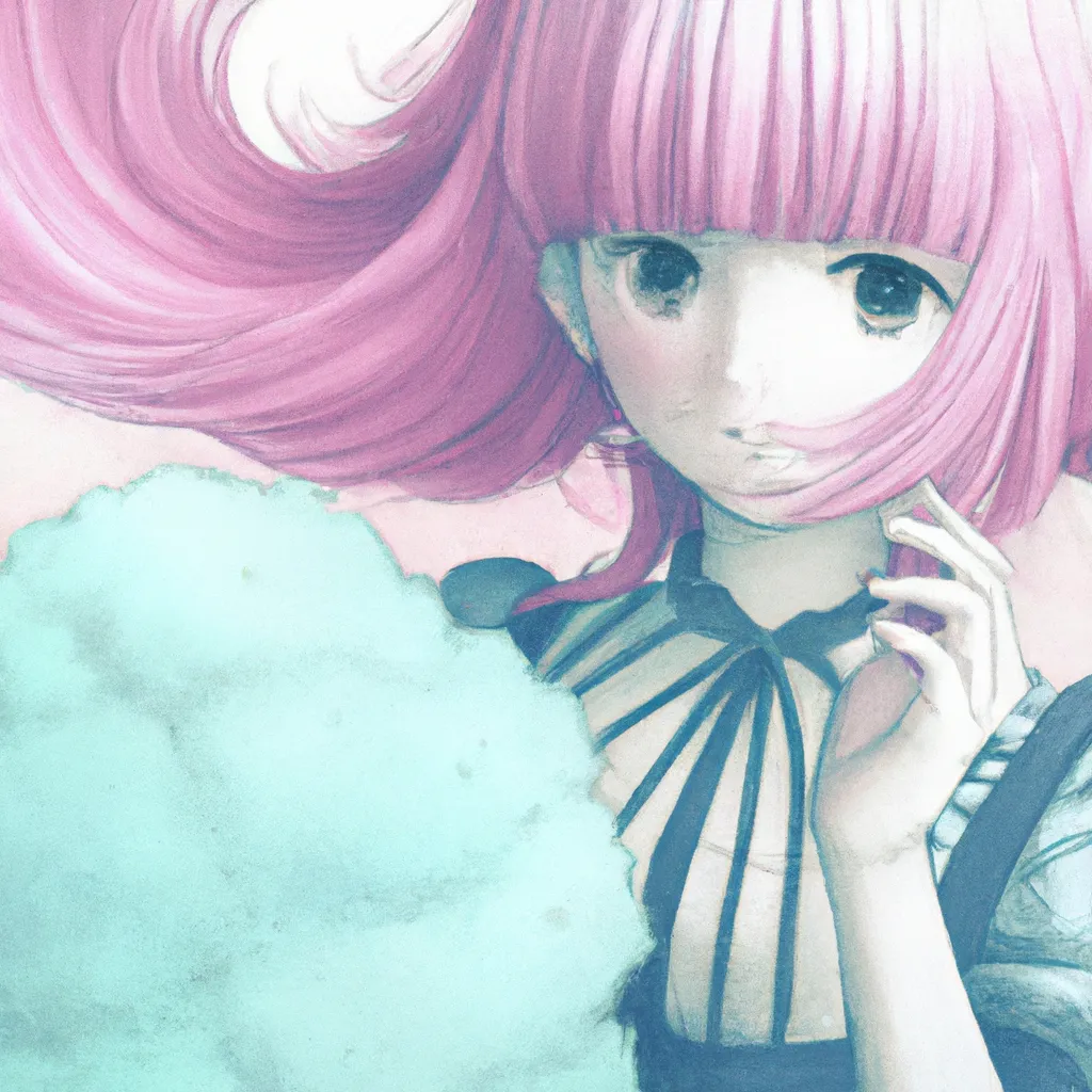 Prompt: anime key visual of a little girl with cotton candy hair posing for a manga cover, shot by akiyoshi hongo, official media