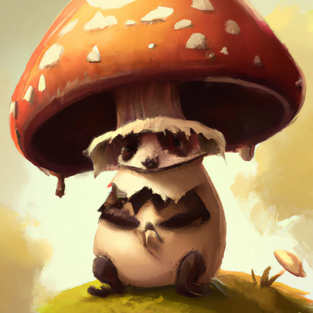 Prompt: muushroom muuhshroom, badger, badger, badger, badger, digital art