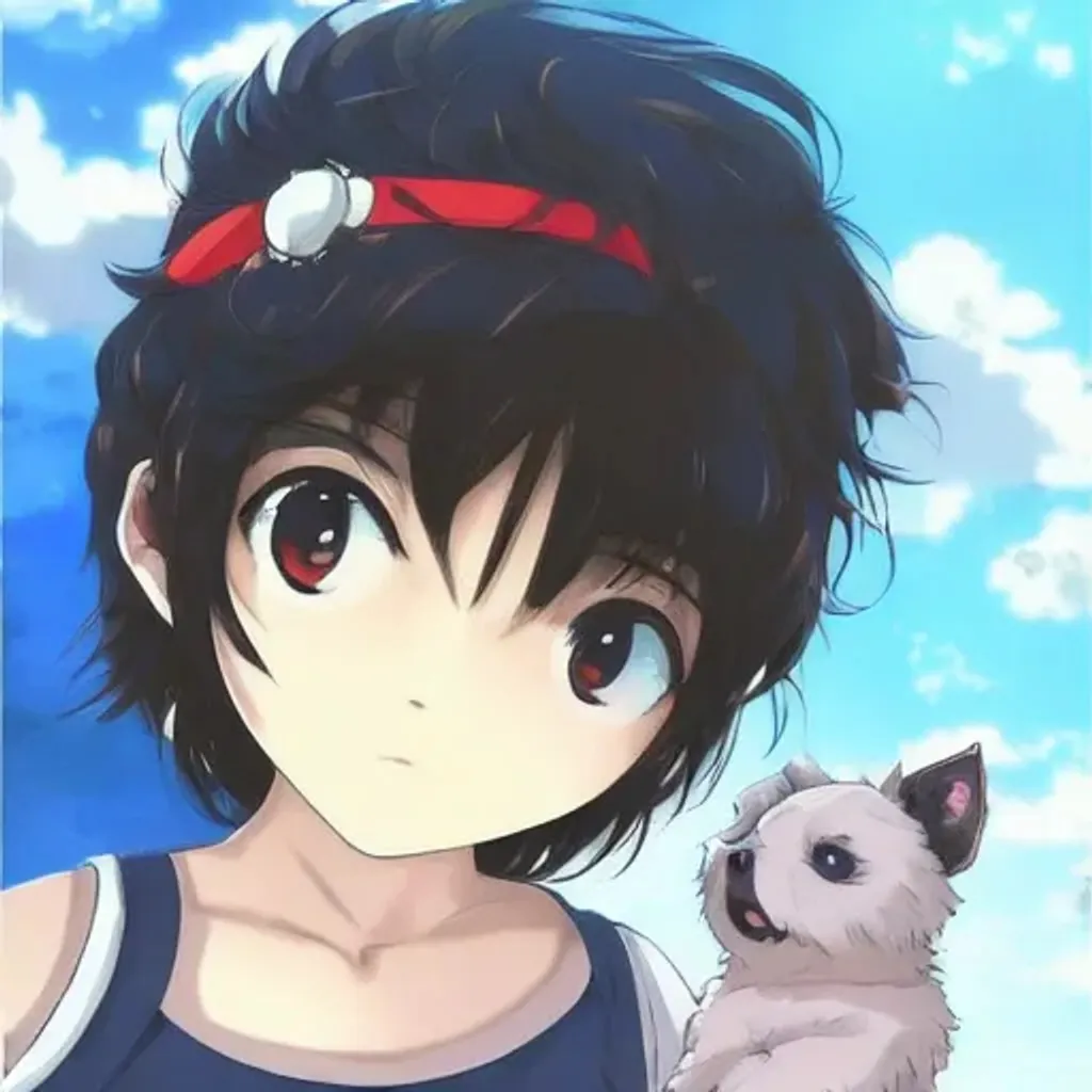 Prompt: cute anime character, soft, shy, short boyish hair, wavy black fluffy hair, big amber eyes, detailed eyes, dog collar, cute!!, kawaii, kyoto animation, free anime, anime, animated, character design, character concept, trending online, 2010s anime, key visual, saturated, high quality, 8k, by Ryota, Rimmu, Ayumi, Kantoku, fantasy outfit