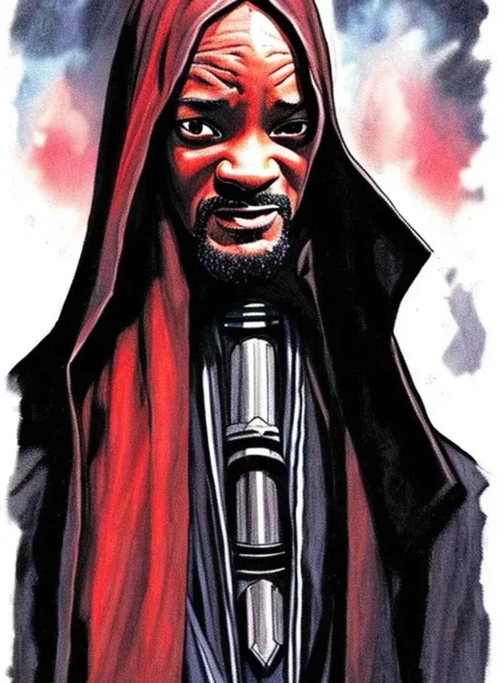 Prompt: Will Smith as a Sith Lord by Dave Dorman