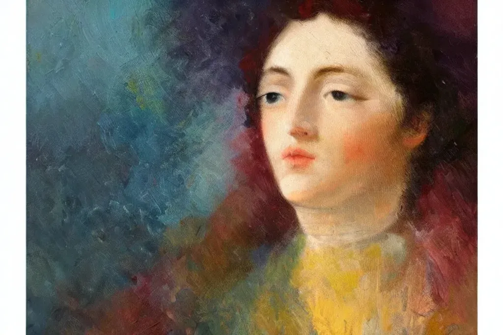 Prompt: https://cdn.openart.ai/uploads/upscaled/abstract-art-muted-colors_w_GMWanq_upscaled.jpg, Portrait of a Women, Highly Detailed, centered, intricate facial detail,