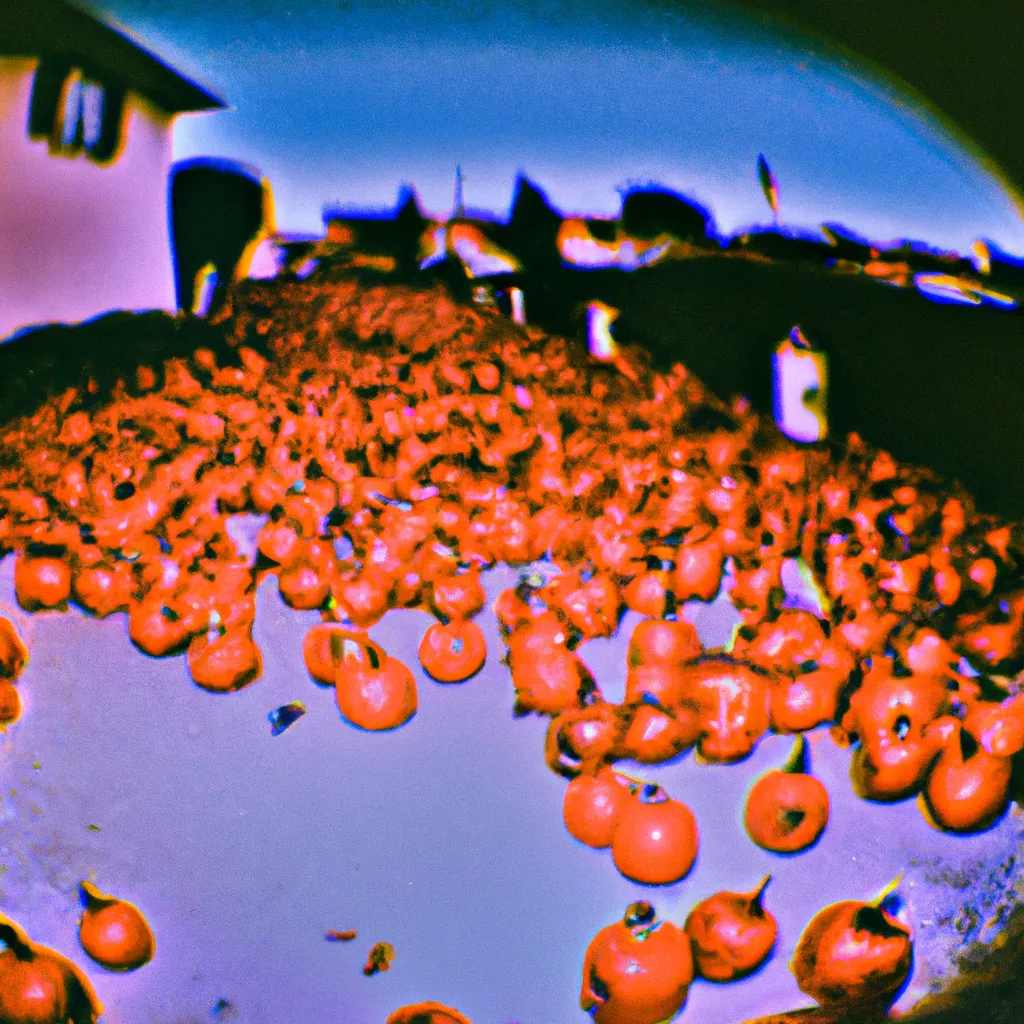 Prompt: Heavily distorted 1993 disposable camera photograph of hundreds of jack-o-lanterns littering a American home 