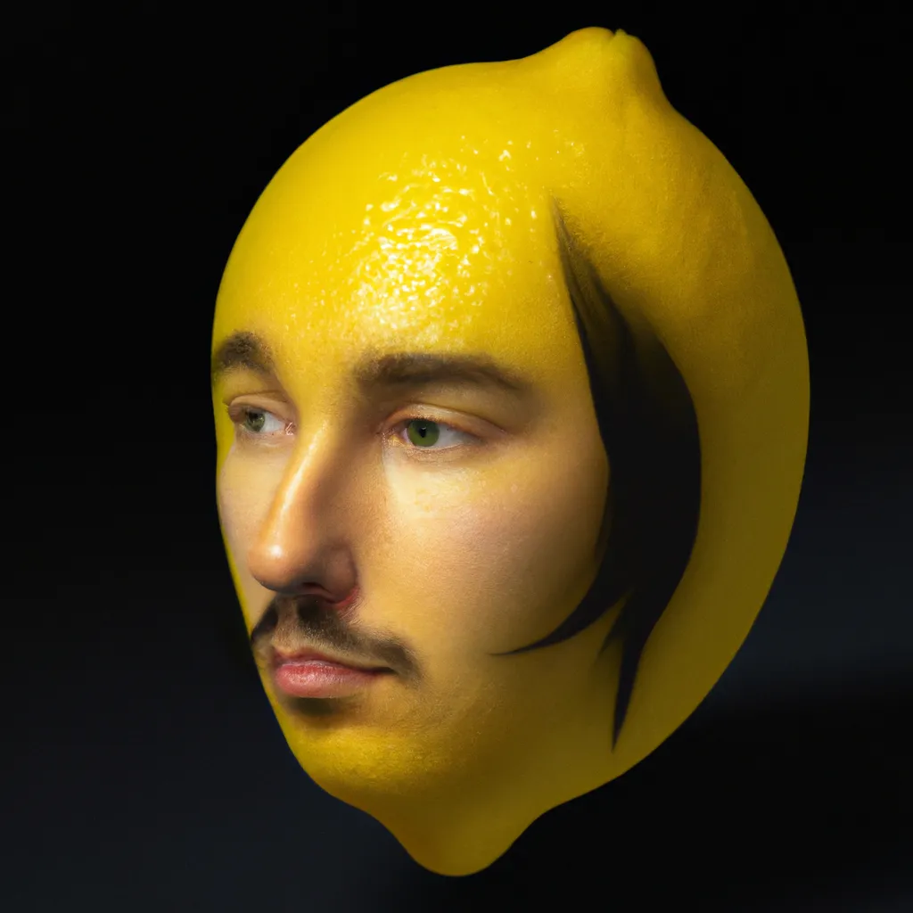 Prompt: A Lemon looking like Keanu Reeves, beautiful, ultra realistic