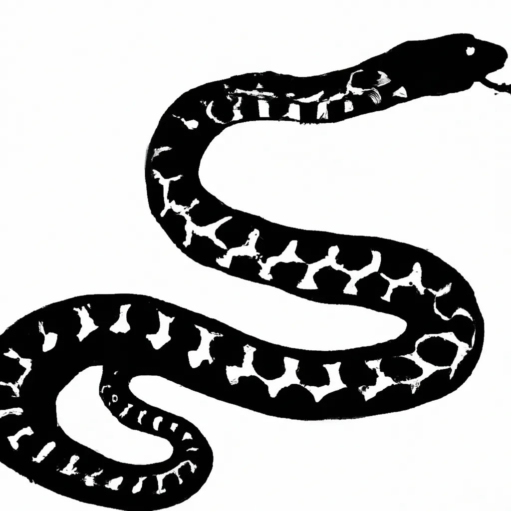 Prompt: snake stencil drawing monochrome