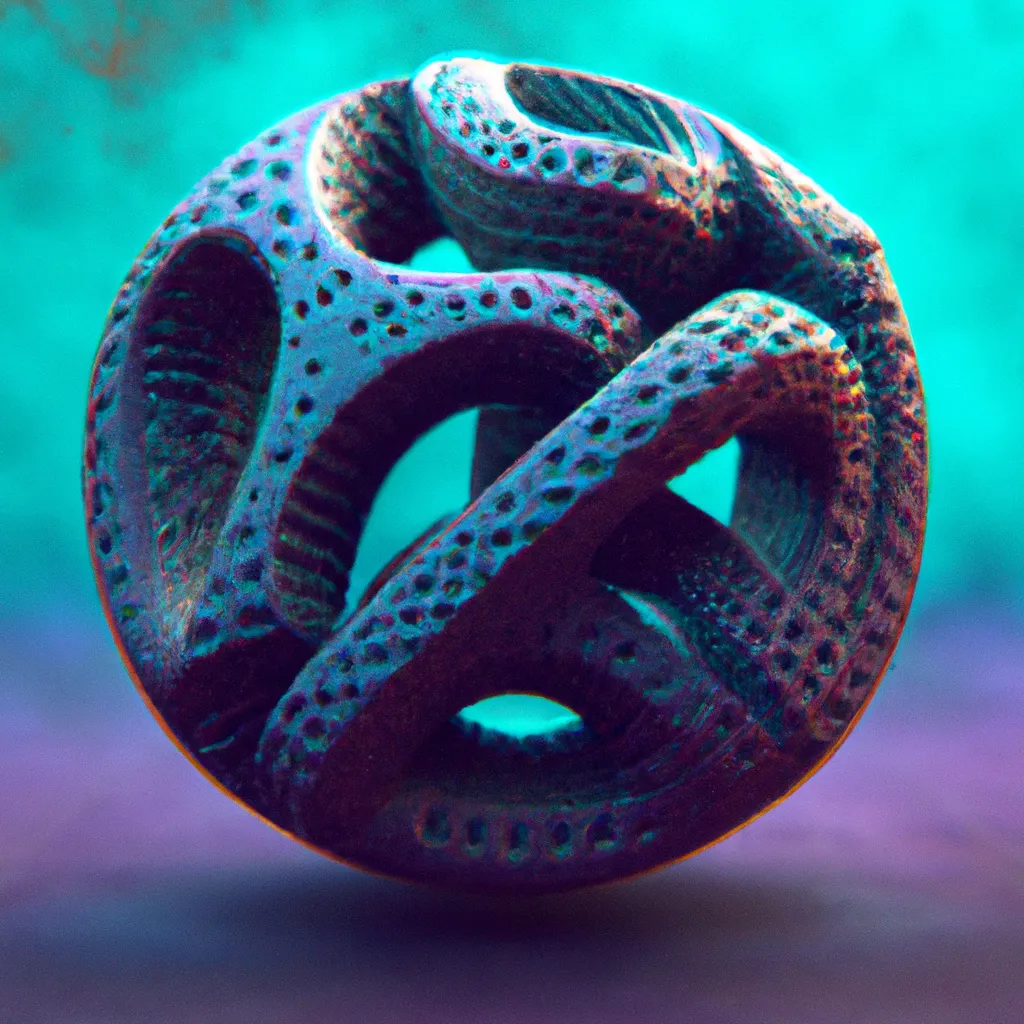 Prompt: Math shaped sculpture, professional photography, octane render, rough texture, digital art, cyan and purple, frontal view, profile picture