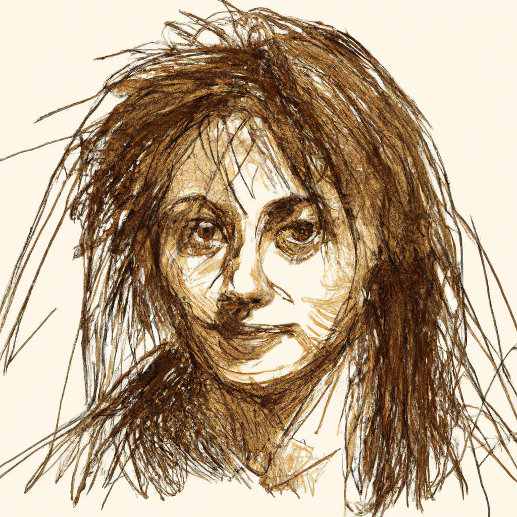 Prompt: Girl With Messy Hair, by Leonardo da Vinci