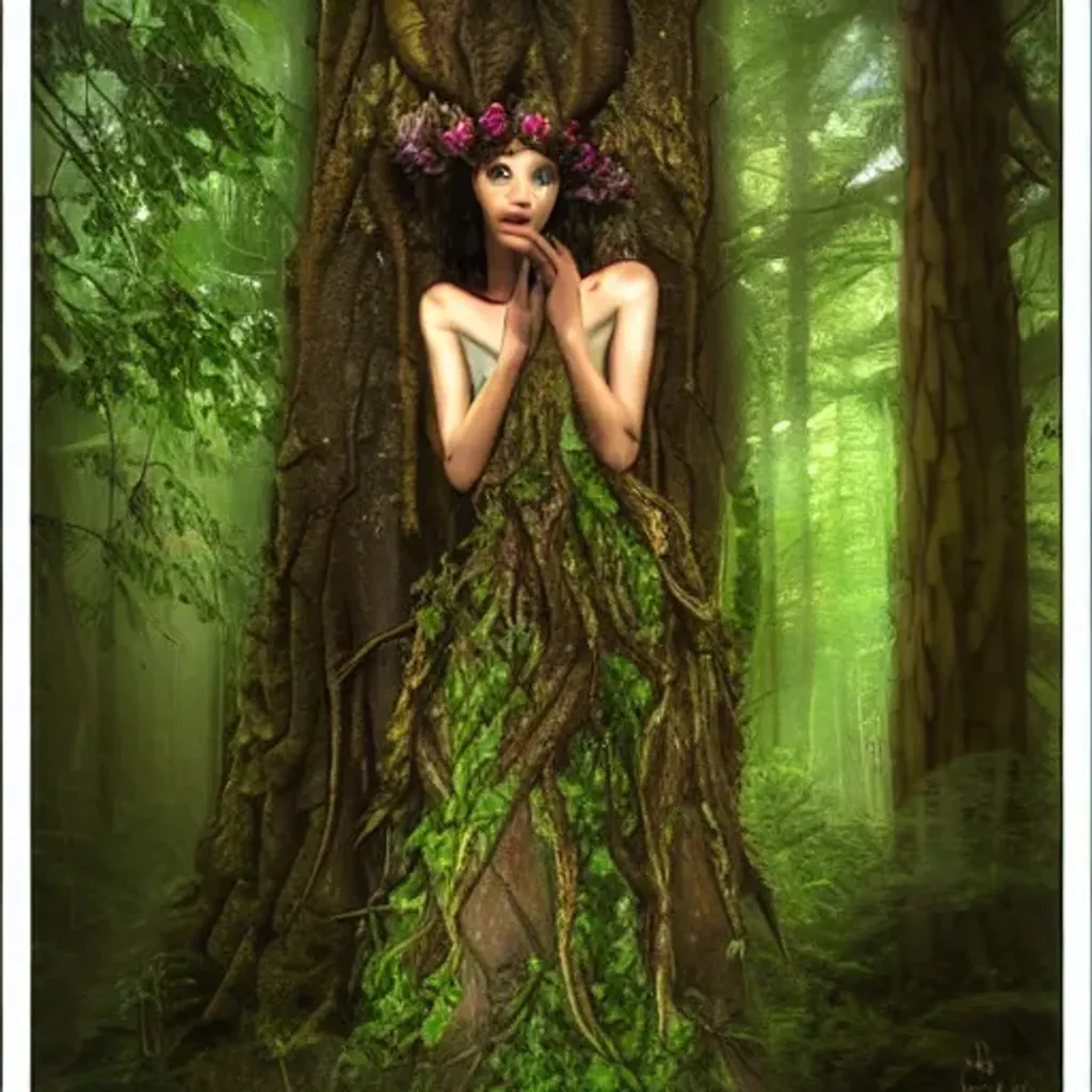 Prompt: dryad in the woods