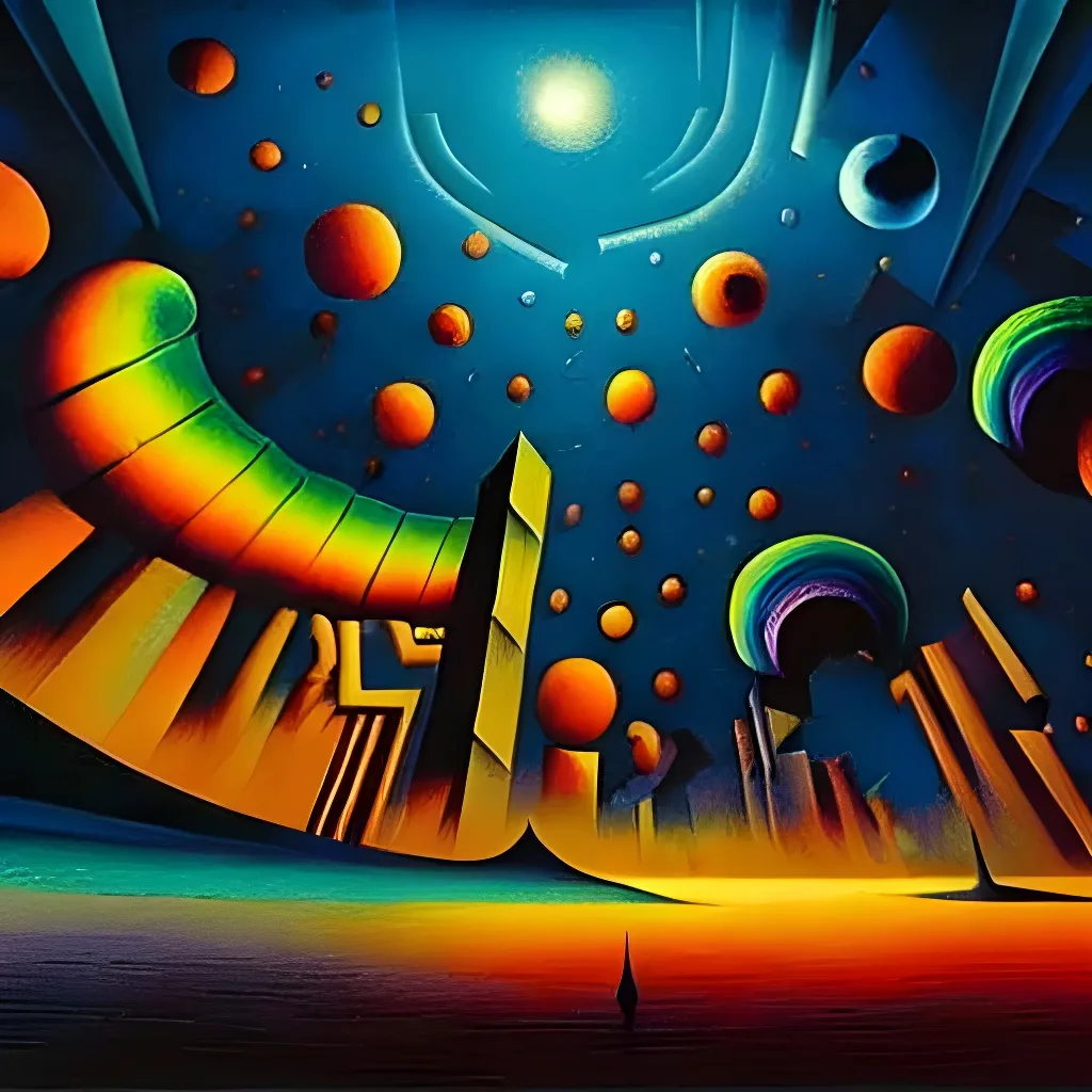 Prompt: My little pony!

Impressive cubism Oil painting matte painting in the style of Dave McKean, Juan Gris, zdzisław beksiński, Tim Burton, Greg Rutkowski, Sho Murase, Dan Mumford. 

Inspired by outer space. 

Futuristic, epic, legendary,  cosmic, glowing, neon, cyberpunk, glitter, flashing, storms, milkyway, supernova, astronaut, space, galaxy, interstellar, universe, space, alien,  UFO, black hole, planets, holographic, astral, cinematic stunning intricate, mathematical, detailed, dramatic, atmospheric maximalist.