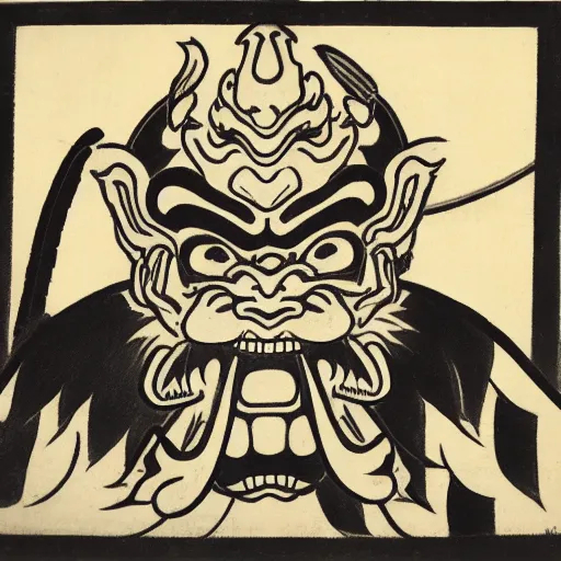 oni mask by Hokusai | OpenArt