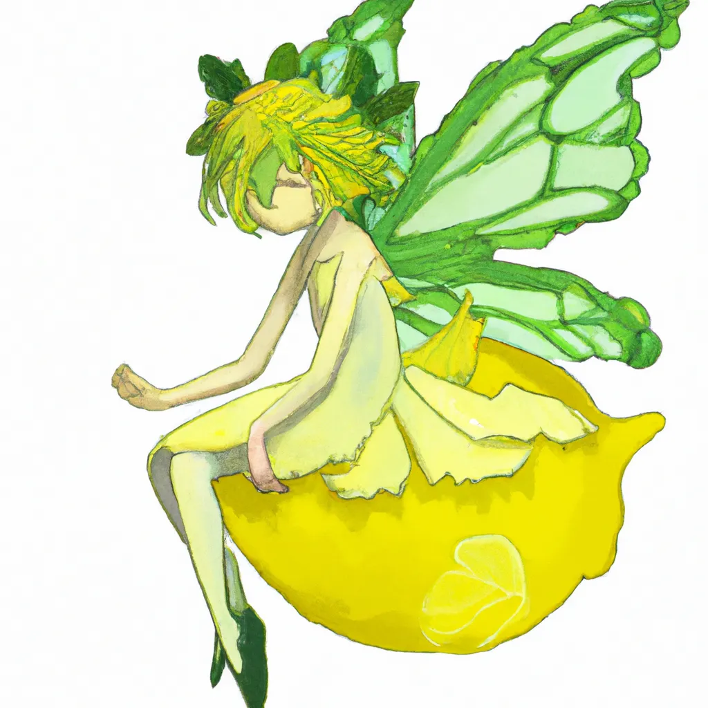 Prompt: Cute lemon fairy. Studio Ghibli