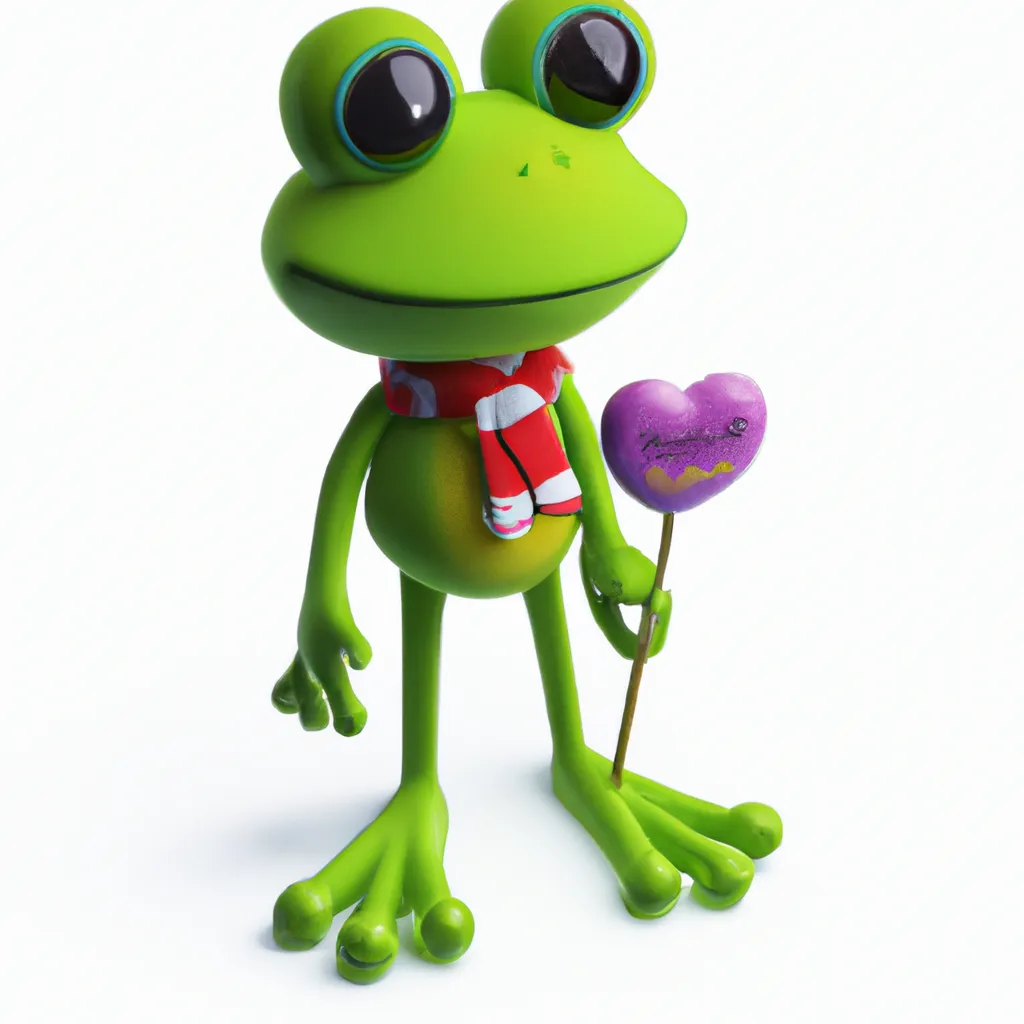 Prompt: 3D Render of Kermit the Frog by sanrio