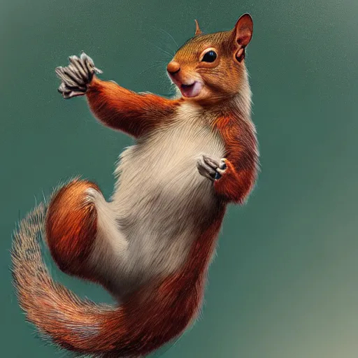 a squirrel in karate pose , fantasy, intricate, high... OpenArt