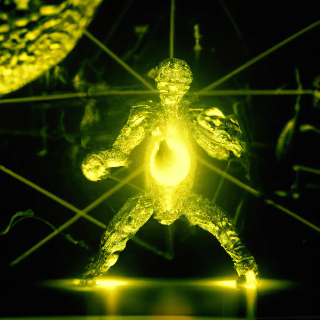 Prompt: A spectacular 3D render of a humanoid Cthulhu, Fabergé, radioactive lemon, that shots a futuristic laser, at an hostile alien army. Dramatical rays of light, skeumorphism, ultra high quality, unreal engine, super realism, shot on Nikon 80 mm, H.R. Giger, John Atkinson Grimshaw, M.C. Esher, Artstation.

