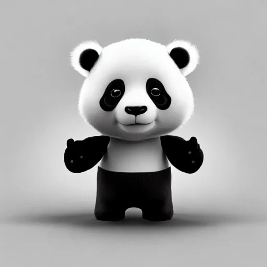 Prompt: A tiny cute panda, standing character, soft smooth lighting, young, 3d blender render, poly count, modular, pop surrealism, physically based rendering, square image