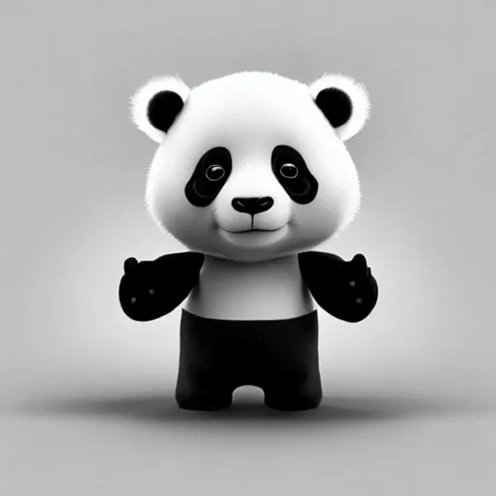 A tiny cute panda, standing character, soft smooth l... | OpenArt