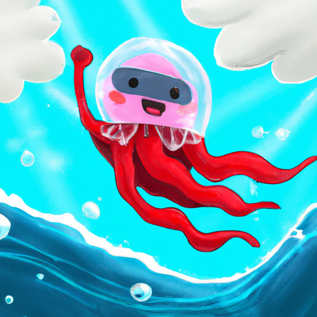 Prompt: jellyfish superhero in the ocean


