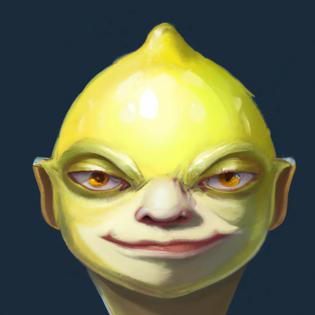 Prompt: a humanoid lemon, digital art