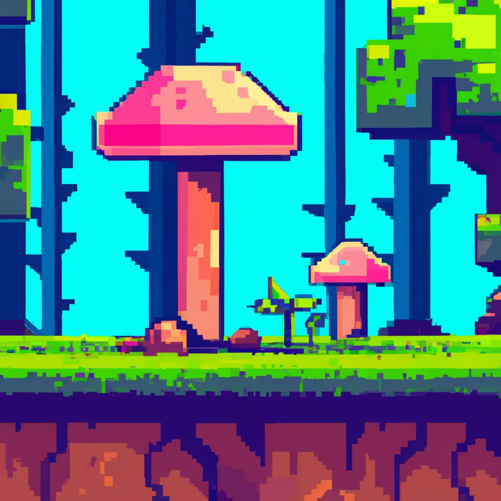 Prompt: cute forest scene, pixel art illustration, bright colors by Matej Jan