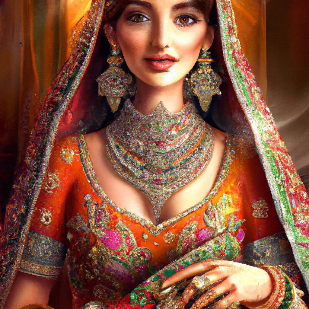 Prompt: Award winning Portrait of a beautiful Indian bride  wearing variety of beautiful Indian dresses and clothes, diffuse lighting, fantasy, intricate, elegant, highly detailed, lifelike, photorealistic, digital painting, artstation, illustration, concept art, smooth, sharp focus, art by Manjeet Bawa, Use soft color palette. super realistic, super detail, luscious, elegant, gorgeous, Unreal Engine, octane render, 8K, VRAY super realistic 3D, closeup