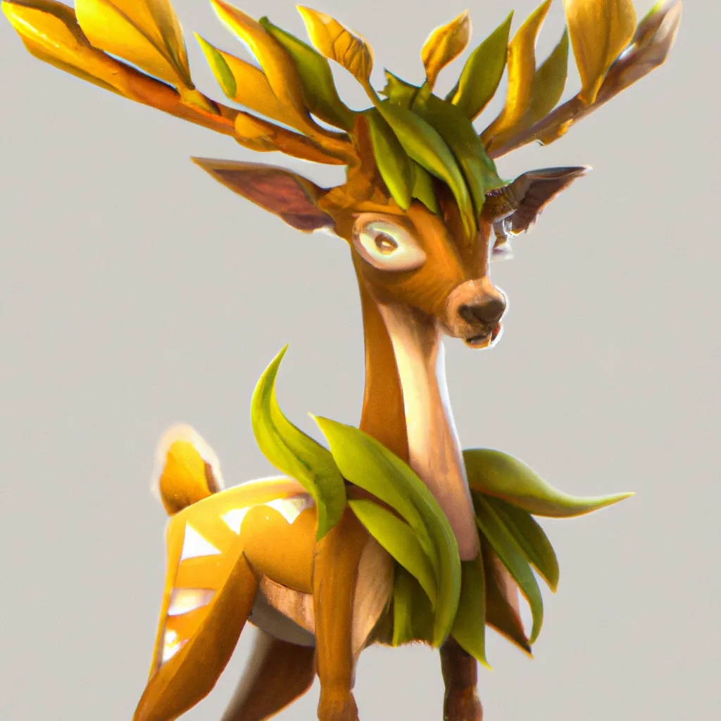 Prompt: leafy, natural, deer beast, concept art by senior artist, polycount, lyco art, matte painting, concept art, 2d game art, close up, detailed