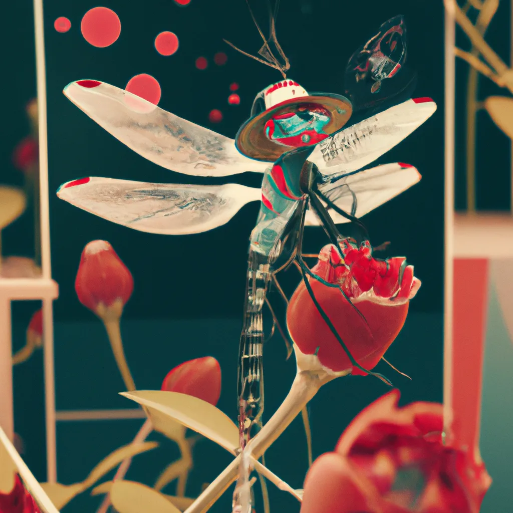 Prompt: a Ukiyo-e comic book styled vintage risograph of a adorable lit Dia de Los muertos dragonfly wearing a witch hat,red spider lilies bloomin,bubbles,eclipse,4K,moody,award winning, trending on art station,goofy funny spooky scary mysterious halloween horror vibe, intricate details,digital art,incredible design,emotive,unreal engine 5 render,octane render,dia de Los muertos