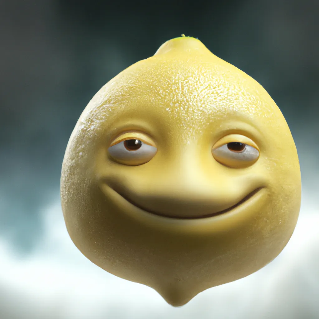 Prompt: a beautiful CGI lemon smiling, in heaven, by artgerm and greg rutkowski, super realistic, high quality, global illumination