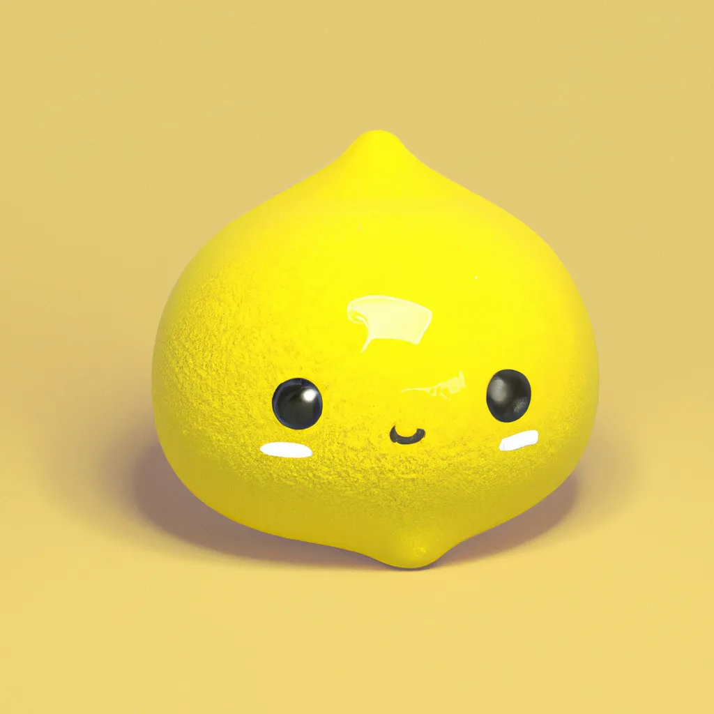 Prompt: 3D Render of Lemon by sanrio