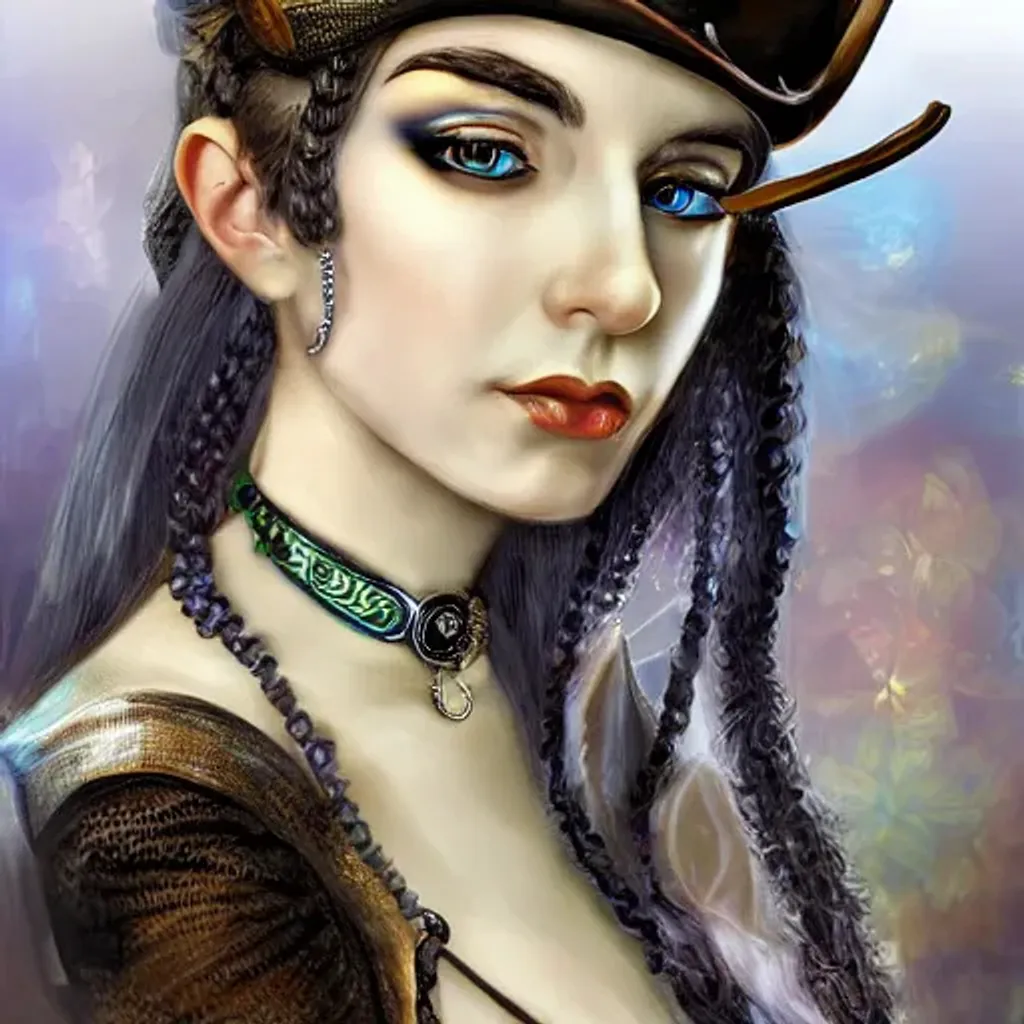 Prompt: A digital art cameo portrait, A Sephardic Jewish steampunk girl who is beautiful and alluring,