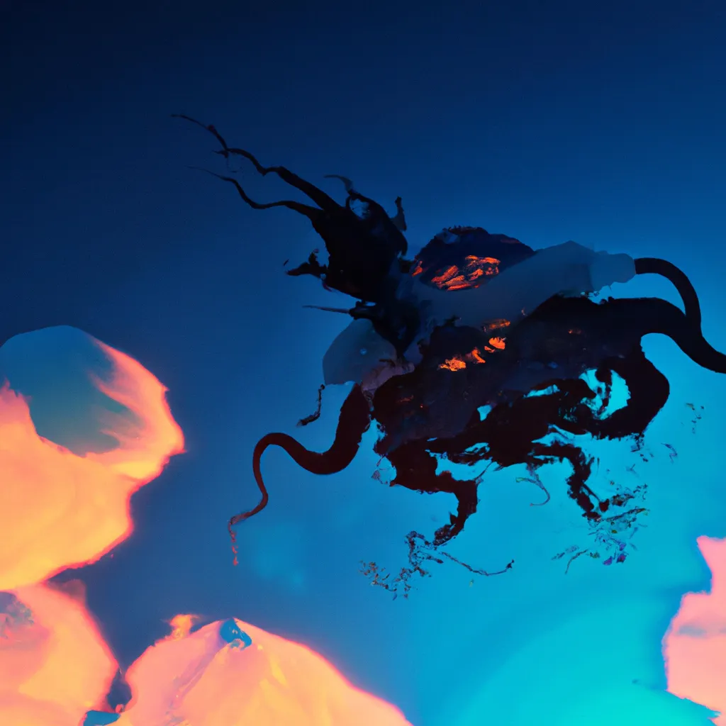 Prompt: A Jellyfish dragon on a skyland, cosmic sky, cinematic, extremely detailed, smooth, cute 4d rendered, trending in artstation