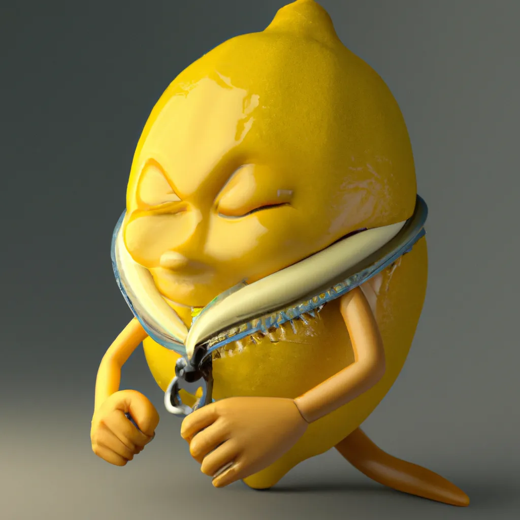 Prompt: A 3d lemon character unzipping it’s own lemon skin, trending on artstation, high resolution, high detail