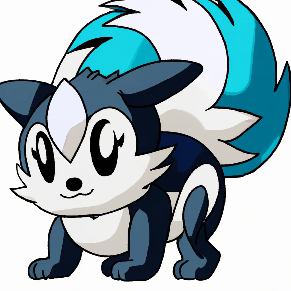 Prompt: skunk pokemon, new pokemon, fakemon, cute, ken sugimori