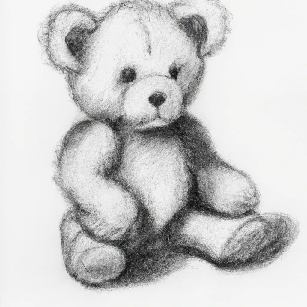teddy bear drawn in pencil | OpenArt