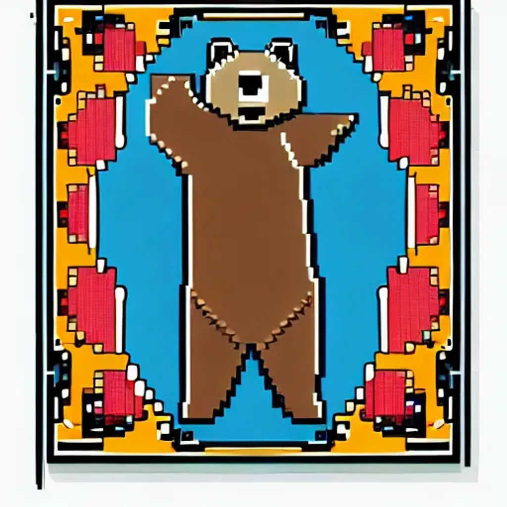 Prompt: full body illustration | pixel art, bear, centered, smooth, vector illustration, hyperdetailed, realistic