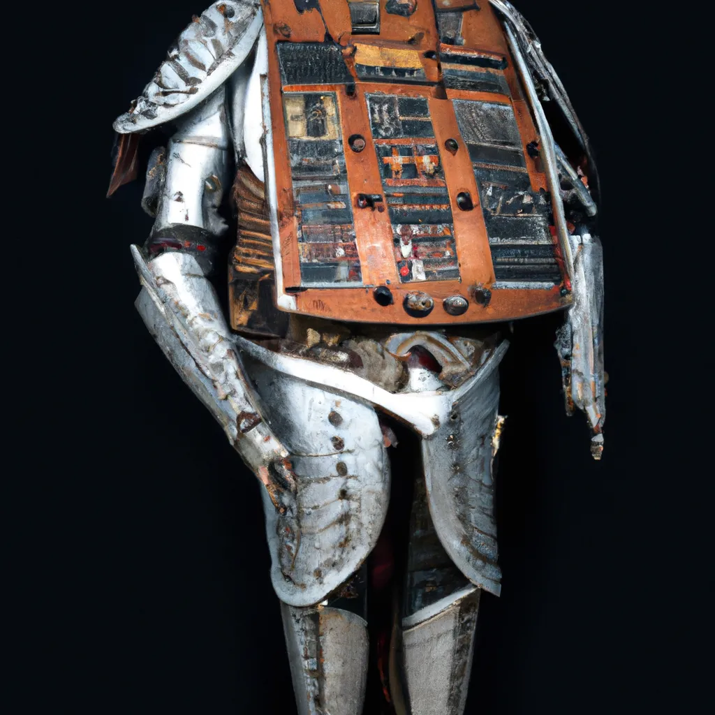 Prompt: medieval calculator armor, calculator suit of armor, calculator combined with a suit of armor, metal, baroque, medieval, calculator armor